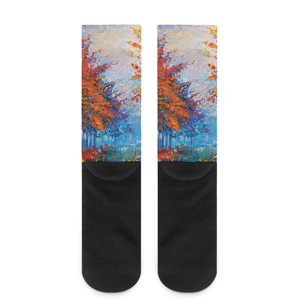 Autumn Painting Print Crew Socks