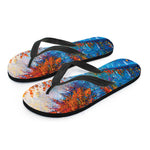 Autumn Painting Print Flip Flops