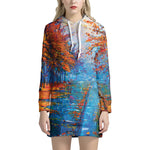 Autumn Painting Print Hoodie Dress