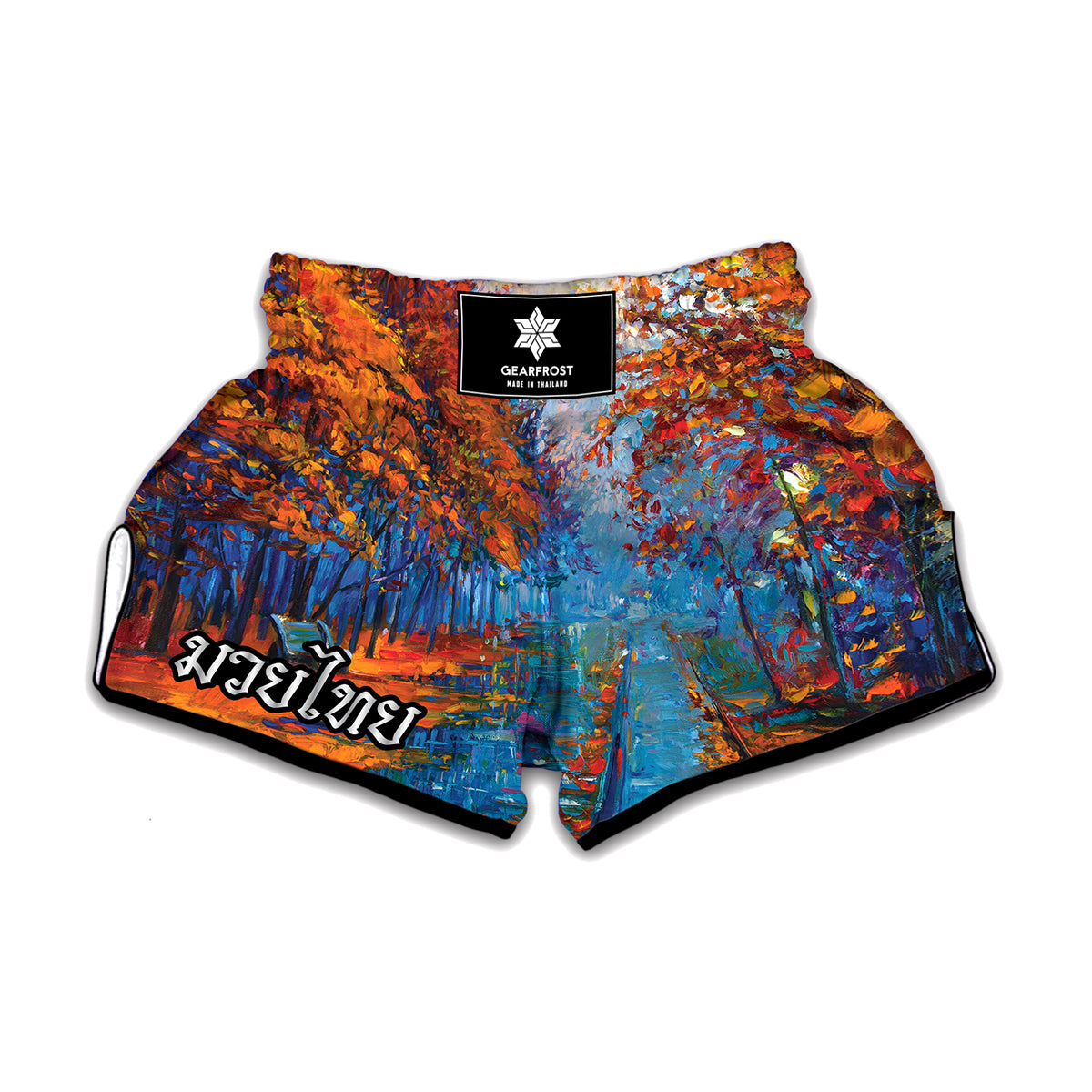 Autumn Painting Print Muay Thai Boxing Shorts