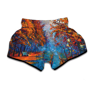 Autumn Painting Print Muay Thai Boxing Shorts