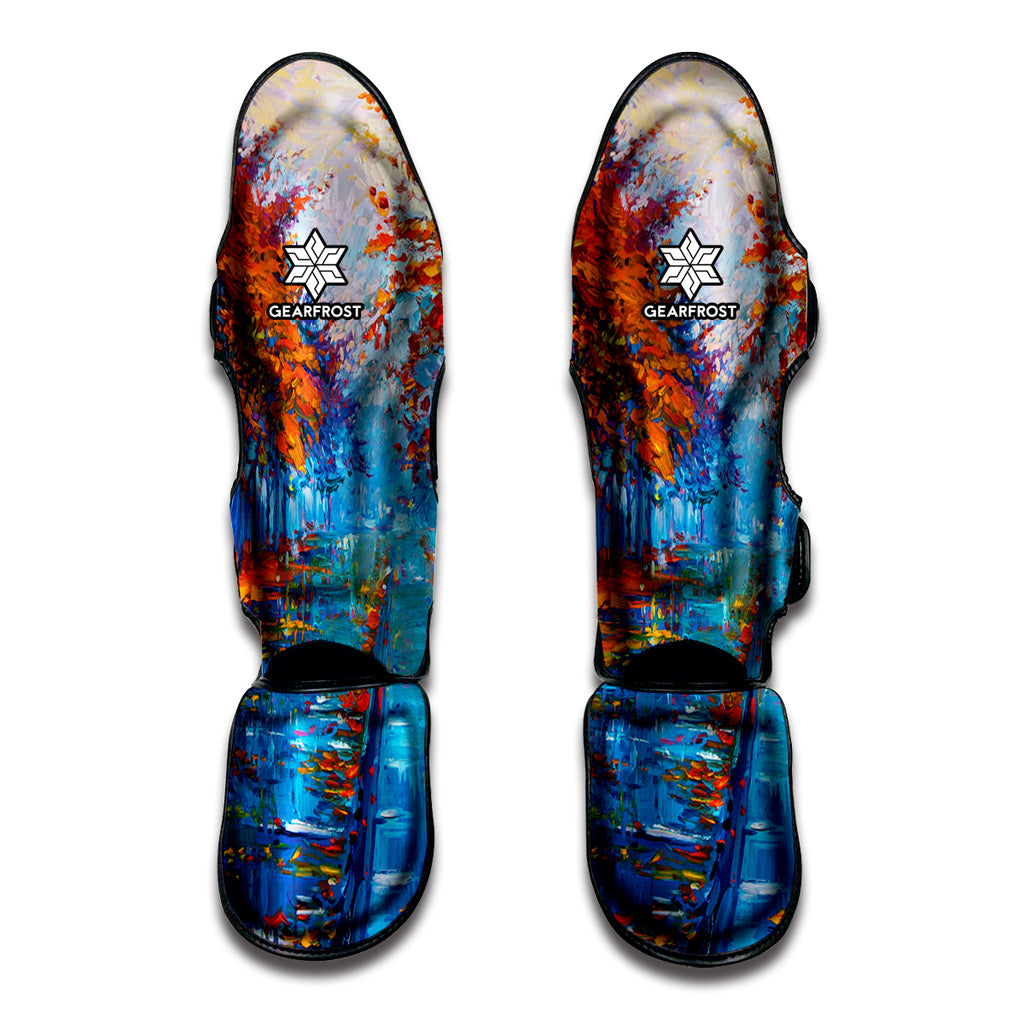 Autumn Painting Print Muay Thai Shin Guard