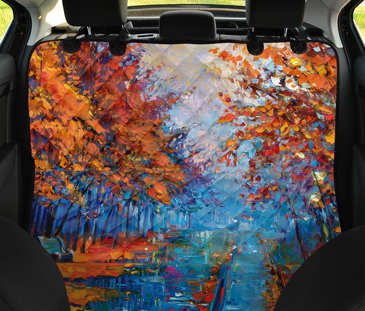 Autumn Painting Print Pet Car Back Seat Cover