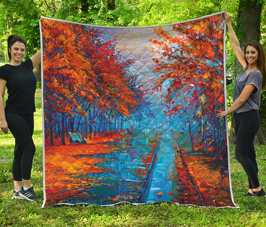 Autumn Painting Print Quilt