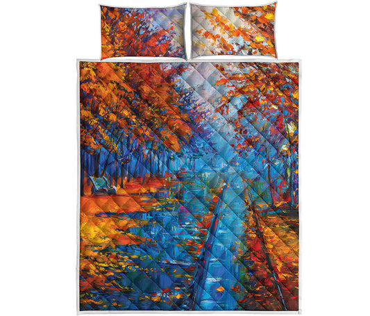 Autumn Painting Print Quilt Bed Set