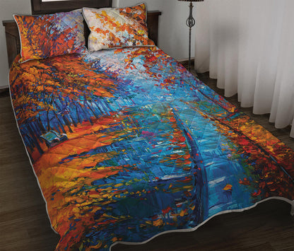 Autumn Painting Print Quilt Bed Set