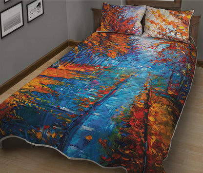 Autumn Painting Print Quilt Bed Set