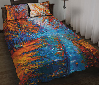 Autumn Painting Print Quilt Bed Set
