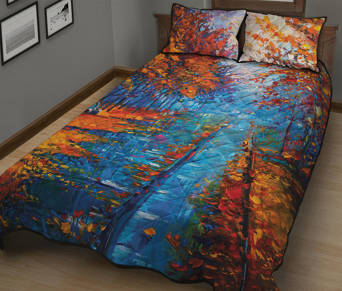 Autumn Painting Print Quilt Bed Set