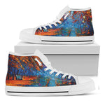 Autumn Painting Print White High Top Shoes