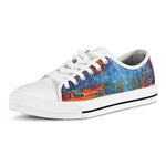 Autumn Painting Print White Low Top Shoes