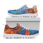 Autumn Painting Print White Sneakers