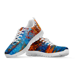 Autumn Painting Print White Sneakers