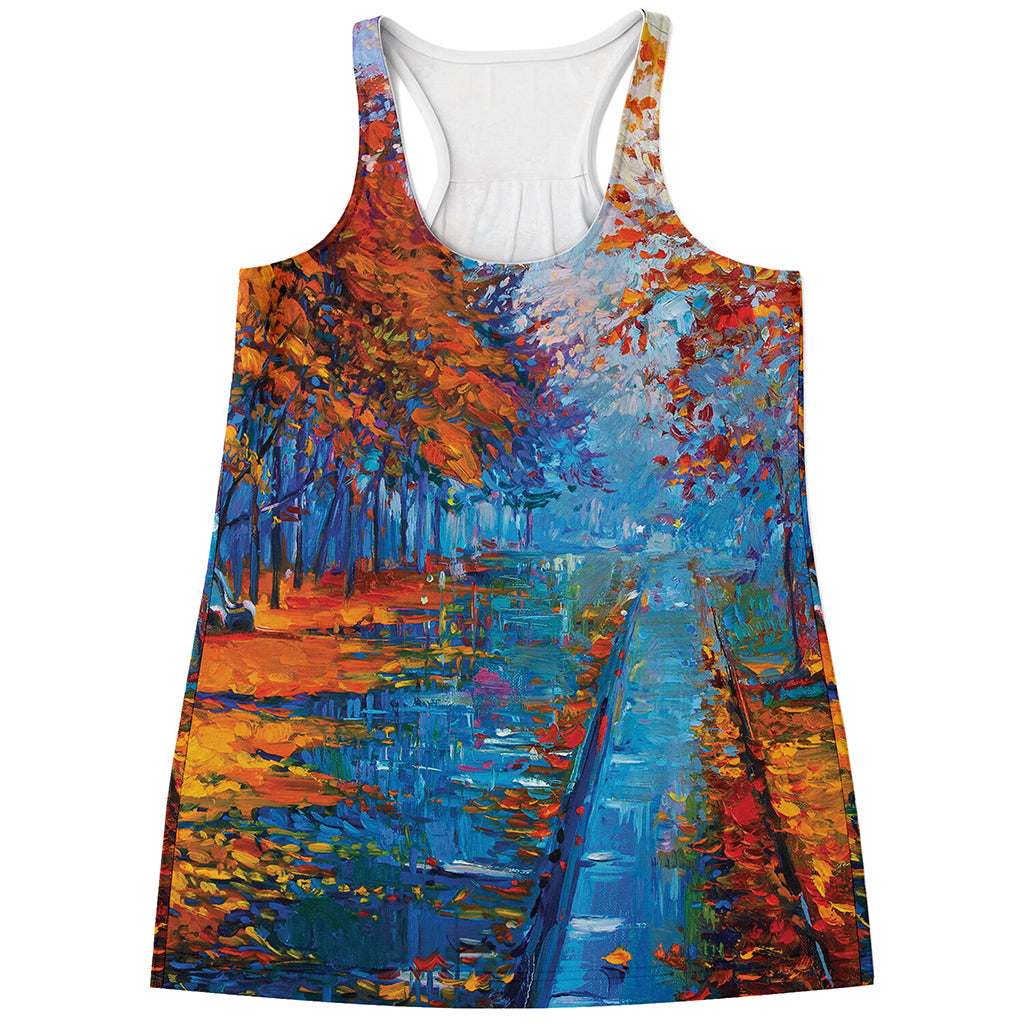 Autumn Painting Print Women's Racerback Tank Top