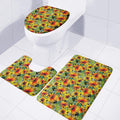 Autumn Sunflower Pattern Print 3 Piece Bath Mat Set