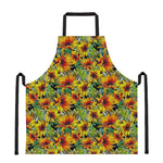 Autumn Sunflower Pattern Print Apron