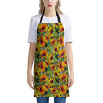 Autumn Sunflower Pattern Print Apron