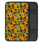 Autumn Sunflower Pattern Print Car Center Console Cover