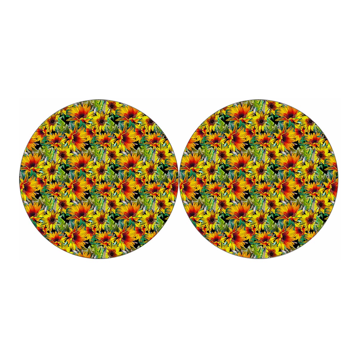 Autumn Sunflower Pattern Print Car Coasters