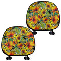 Autumn Sunflower Pattern Print Car Headrest Covers