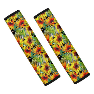 Autumn Sunflower Pattern Print Car Seat Belt Covers