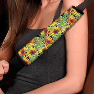 Autumn Sunflower Pattern Print Car Seat Belt Covers