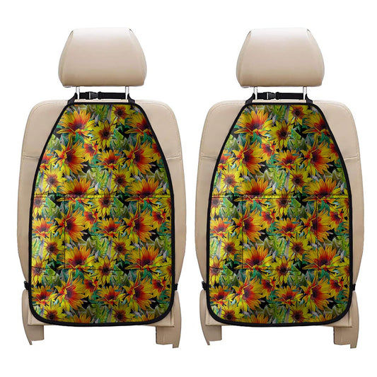 Autumn Sunflower Pattern Print Car Seat Organizers