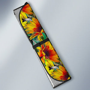 Autumn Sunflower Pattern Print Car Sun Shade GearFrost