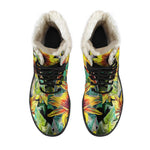 Autumn Sunflower Pattern Print Comfy Boots GearFrost