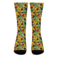 Autumn Sunflower Pattern Print Crew Socks