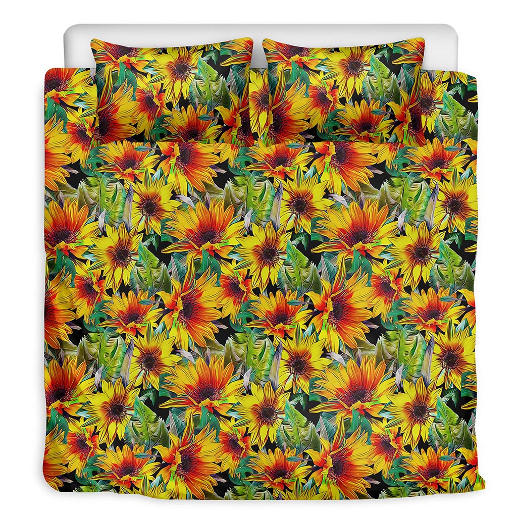 Autumn Sunflower Pattern Print Duvet Cover Bedding Set