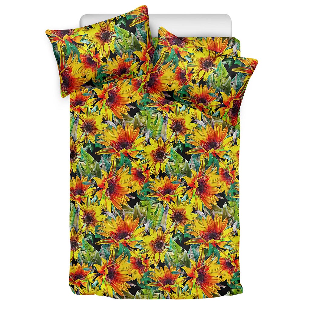 Autumn Sunflower Pattern Print Duvet Cover Bedding Set