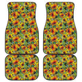 Autumn Sunflower Pattern Print Front and Back Car Floor Mats