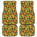 Autumn Sunflower Pattern Print Front and Back Car Floor Mats