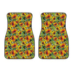 Autumn Sunflower Pattern Print Front Car Floor Mats