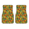 Autumn Sunflower Pattern Print Front Car Floor Mats