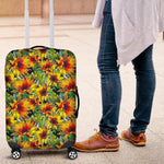 Autumn Sunflower Pattern Print Luggage Cover GearFrost