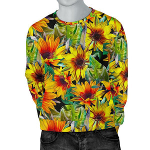 Autumn Sunflower Pattern Print Men's Crewneck Sweatshirt GearFrost