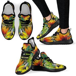 Autumn Sunflower Pattern Print Mesh Knit Shoes GearFrost