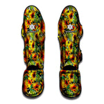 Autumn Sunflower Pattern Print Muay Thai Shin Guard