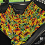 Autumn Sunflower Pattern Print Pet Car Back Seat Cover