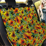 Autumn Sunflower Pattern Print Pet Car Back Seat Cover