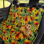 Autumn Sunflower Pattern Print Pet Car Back Seat Cover