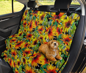 Autumn Sunflower Pattern Print Pet Car Back Seat Cover