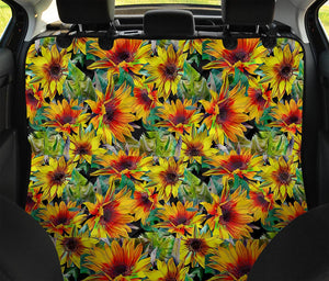 Autumn Sunflower Pattern Print Pet Car Back Seat Cover