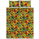 Autumn Sunflower Pattern Print Quilt Bed Set