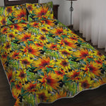 Autumn Sunflower Pattern Print Quilt Bed Set