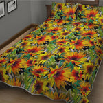 Autumn Sunflower Pattern Print Quilt Bed Set