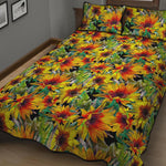 Autumn Sunflower Pattern Print Quilt Bed Set