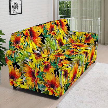 Autumn Sunflower Pattern Print Sofa Cover